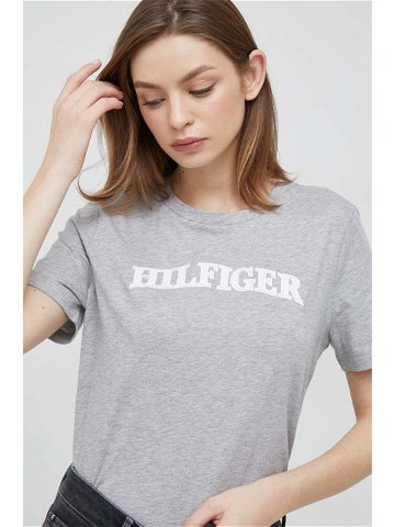 Bavlněné tričko Tommy Hilfiger šedá barva
