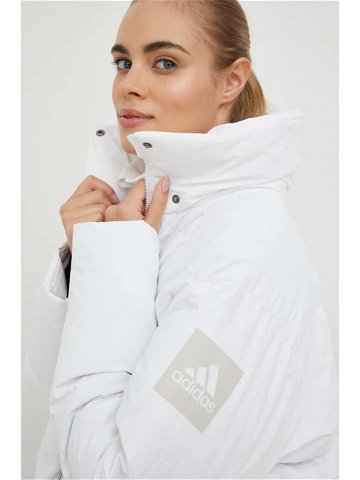 Péřová bunda adidas Performance dámská bílá barva zimní