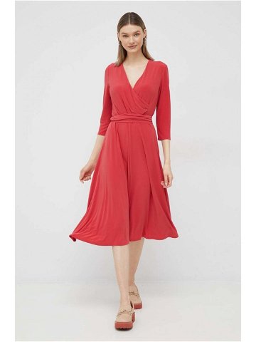 Šaty Lauren Ralph Lauren červená barva mini 250769904