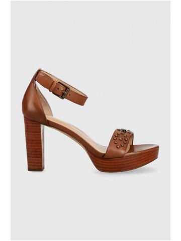 Kožené sandály Lauren Ralph Lauren Sylvia hnědá barva 802891411001
