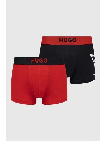 Boxerky HUGO 2-pack pánské červená barva