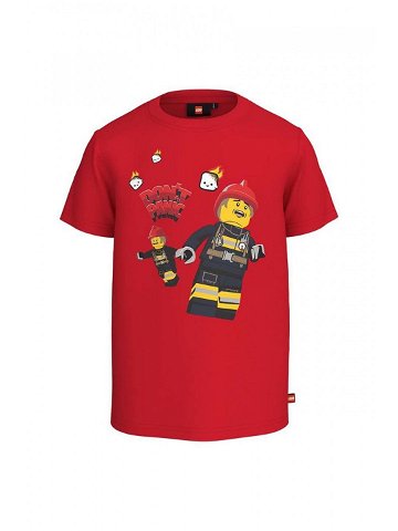 Dětské bavlněné tričko Lego City červená barva s potiskem