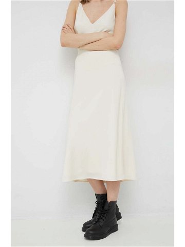Sukně Calvin Klein béžová barva maxi