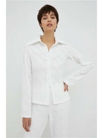 Košile Résumé dámská bílá barva regular s klasickým límcem