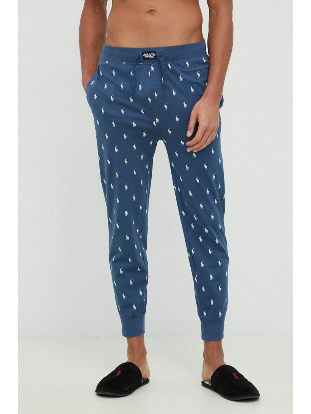 Bavlněné pyžamové kalhoty Polo Ralph Lauren tmavomodrá barva 714899500