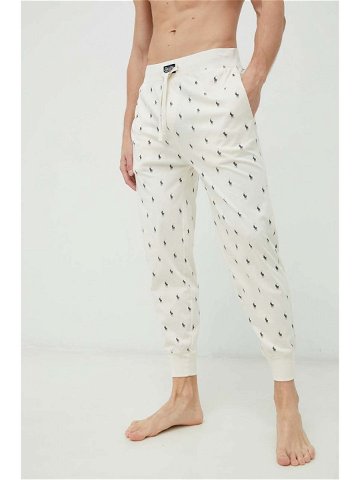 Bavlněné pyžamové kalhoty Polo Ralph Lauren béžová barva 714899500