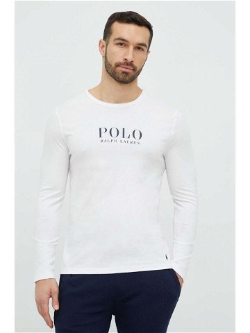 Bavlněná košile s dlouhým rukávem Polo Ralph Lauren bílá barva s potiskem