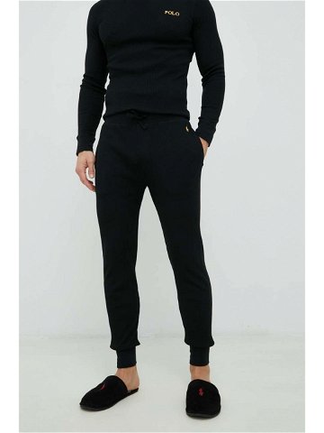 Pyžamové kalhoty Polo Ralph Lauren pánské černá barva 714899616