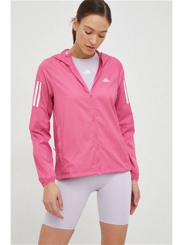 Běžecká bunda adidas Performance růžová barva