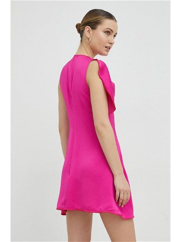 Šaty Victoria Beckham růžová barva mini