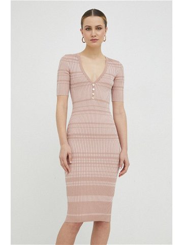 Šaty Elisabetta Franchi růžová barva mini