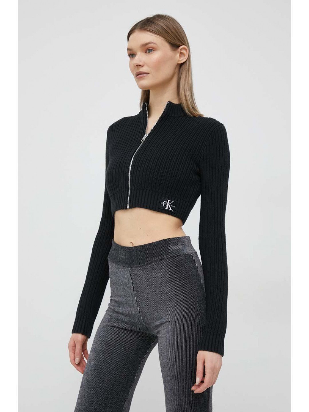Bavlněný kardigan Calvin Klein Jeans dámský černá barva