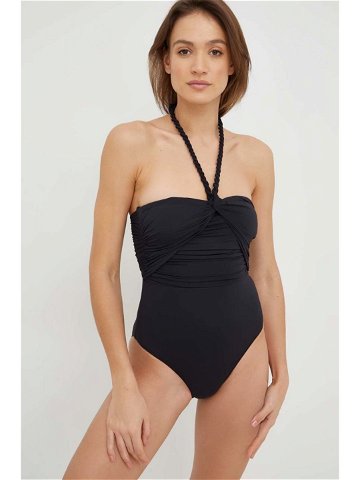 Jednodílné plavky Lauren Ralph Lauren černá barva mírně vyztužený košík