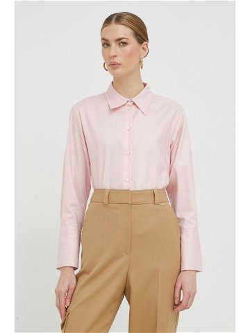 Košile Marella růžová barva regular s klasickým límcem