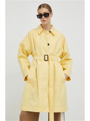 Trench kabát Weekend Max Mara dámský žlutá barva přechodný