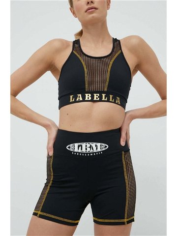 Tréninkové šortky LaBellaMafia Boxer dámské černá barva s potiskem high waist