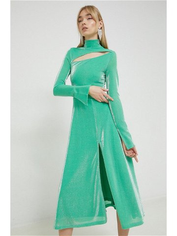 Šaty Rotate zelená barva maxi