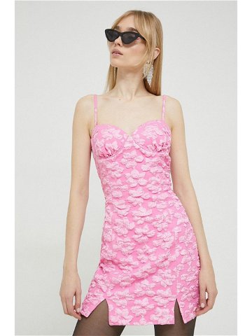 Šaty Rotate růžová barva mini