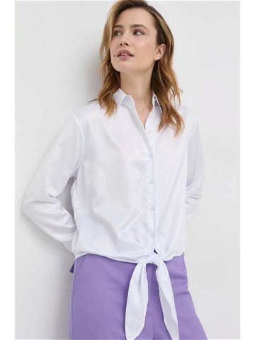 Košile Guess dámská bílá barva regular s klasickým límcem