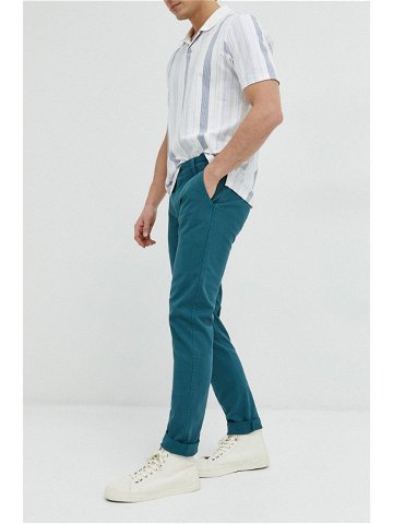 Kalhoty Levi s pánské zelená barva ve střihu chinos