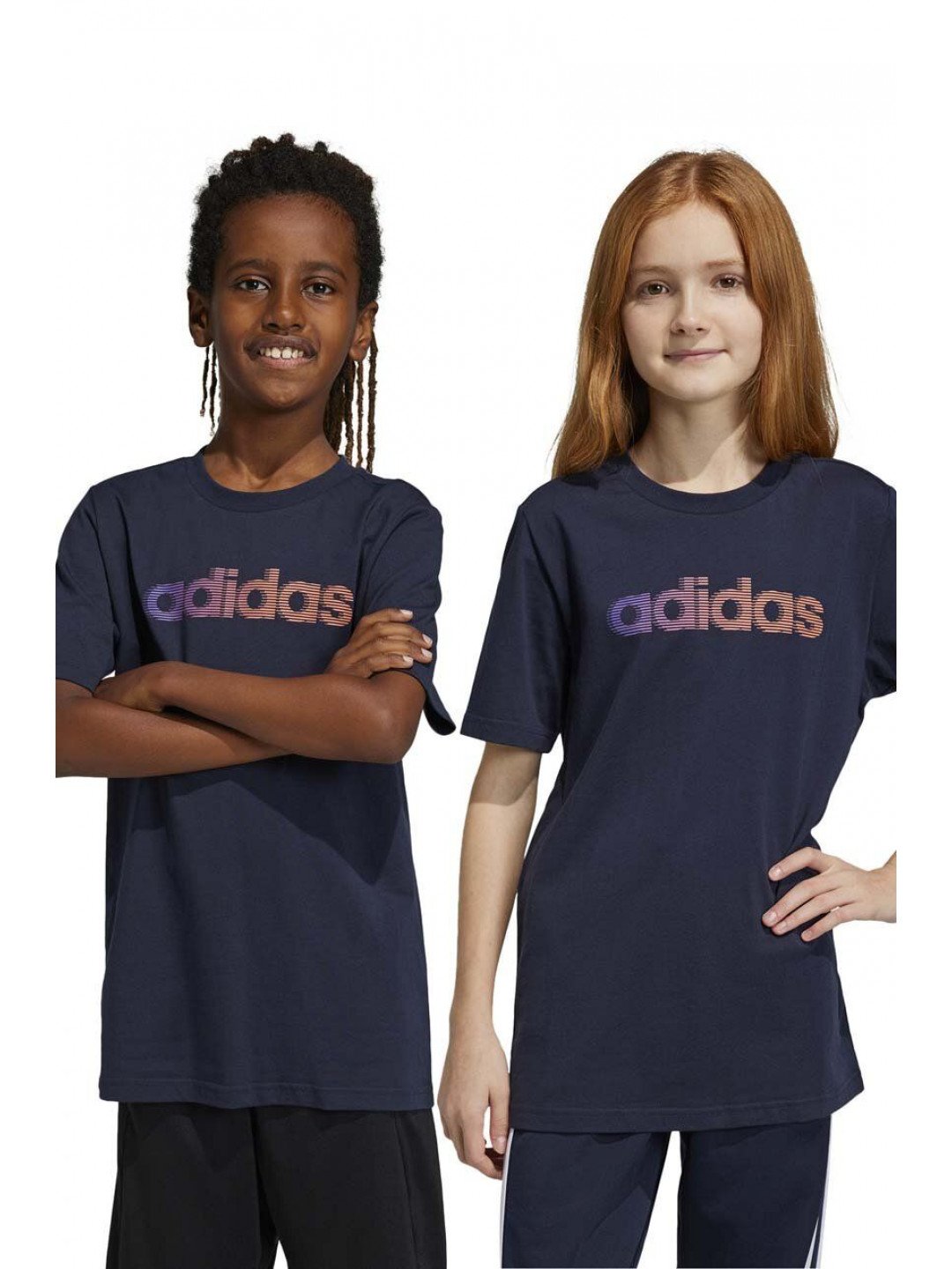 Dětské bavlněné tričko adidas tmavomodrá barva s potiskem
