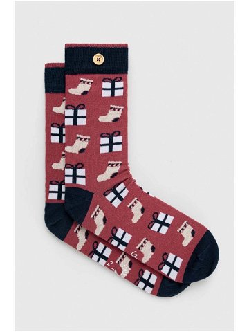 Ponožky Cabaia pánské červená barva