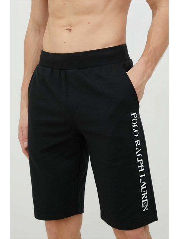 Pyžamové šortky Polo Ralph Lauren pánské černá barva s potiskem