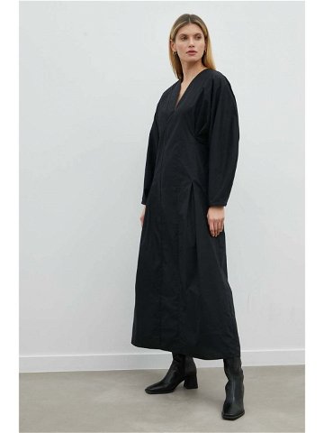 Bavlněné šaty By Malene Birger černá barva maxi