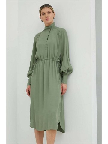 Šaty Bruuns Bazaar Lilli Lyra zelená barva midi