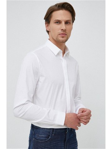 Košile Calvin Klein pánská bílá barva slim s klasickým límcem K10K109891