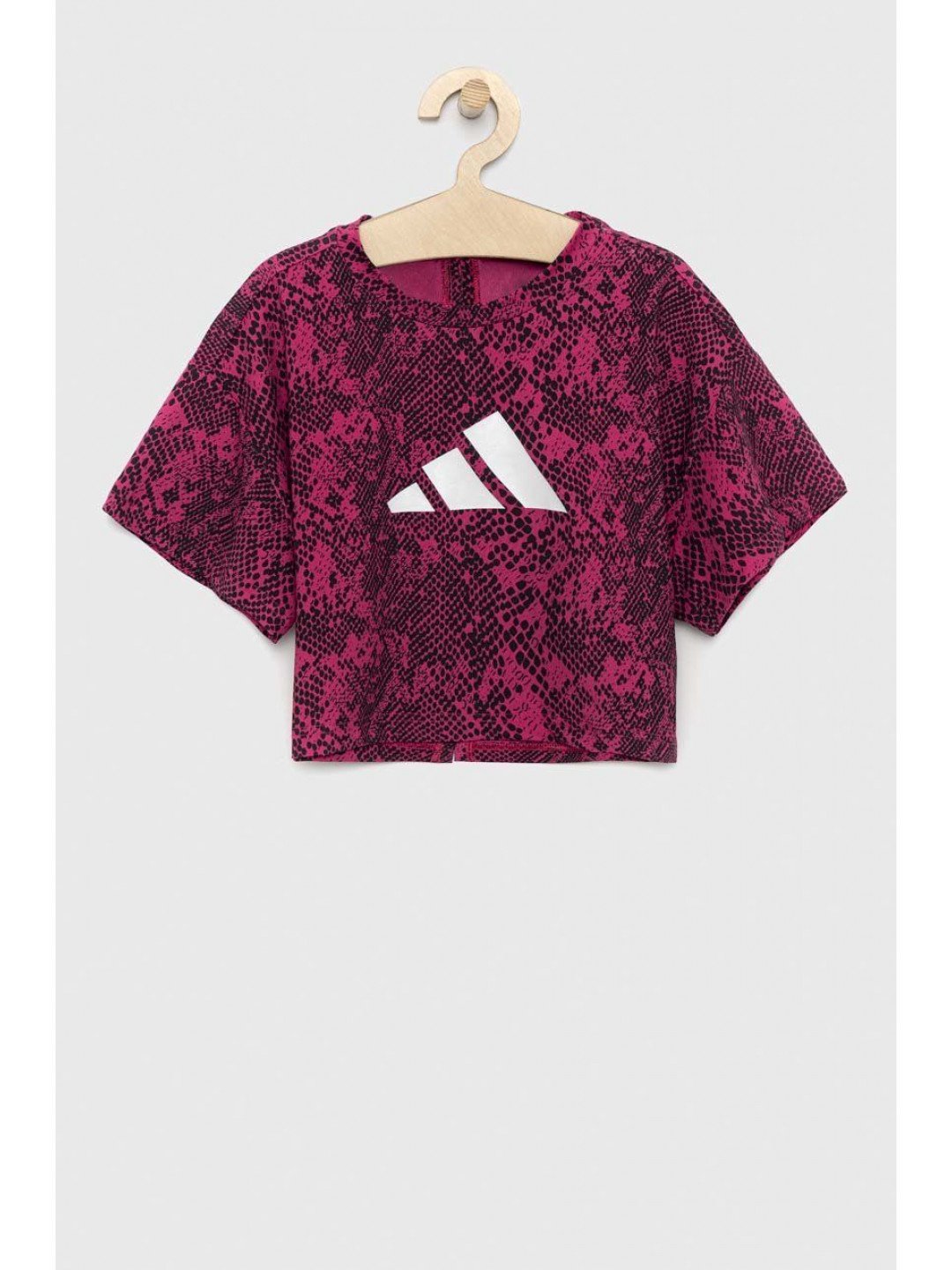 Dětské tričko adidas G TI AOP TEE růžová barva
