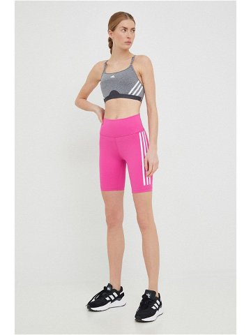 Tréninkové šortky adidas Performance Training Icons dámské růžová barva s potiskem high waist