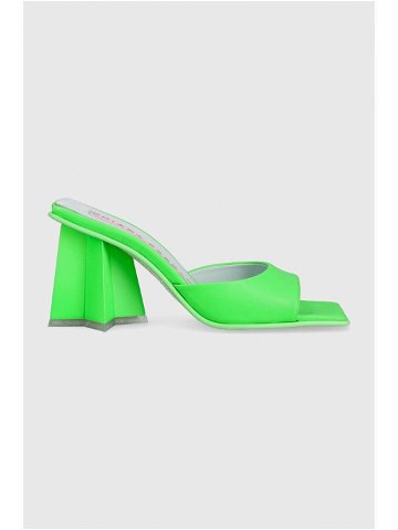 Pantofle Chiara Ferragni CF3132 041 dámské zelená barva na podpatku CF STAR HEEL 85