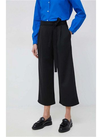 Kalhoty Dkny dámské černá barva široké high waist