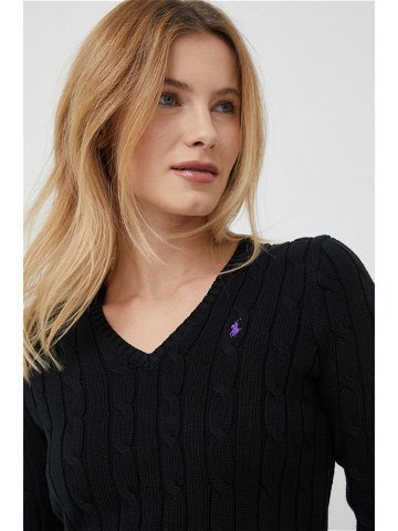 Bavlněný svetr Polo Ralph Lauren černá barva lehký 211891641