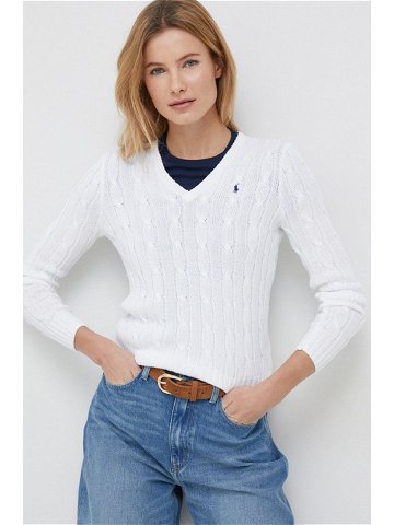 Bavlněný svetr Polo Ralph Lauren bílá barva lehký 211891641