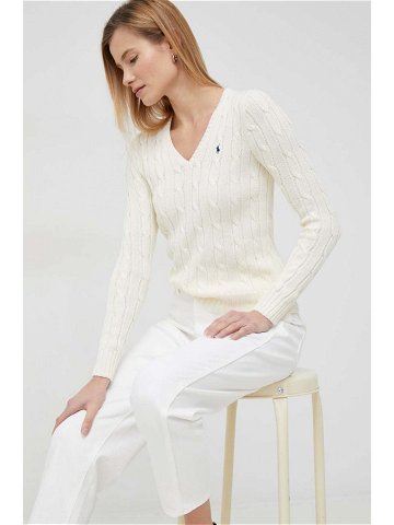 Bavlněný svetr Polo Ralph Lauren béžová barva lehký
