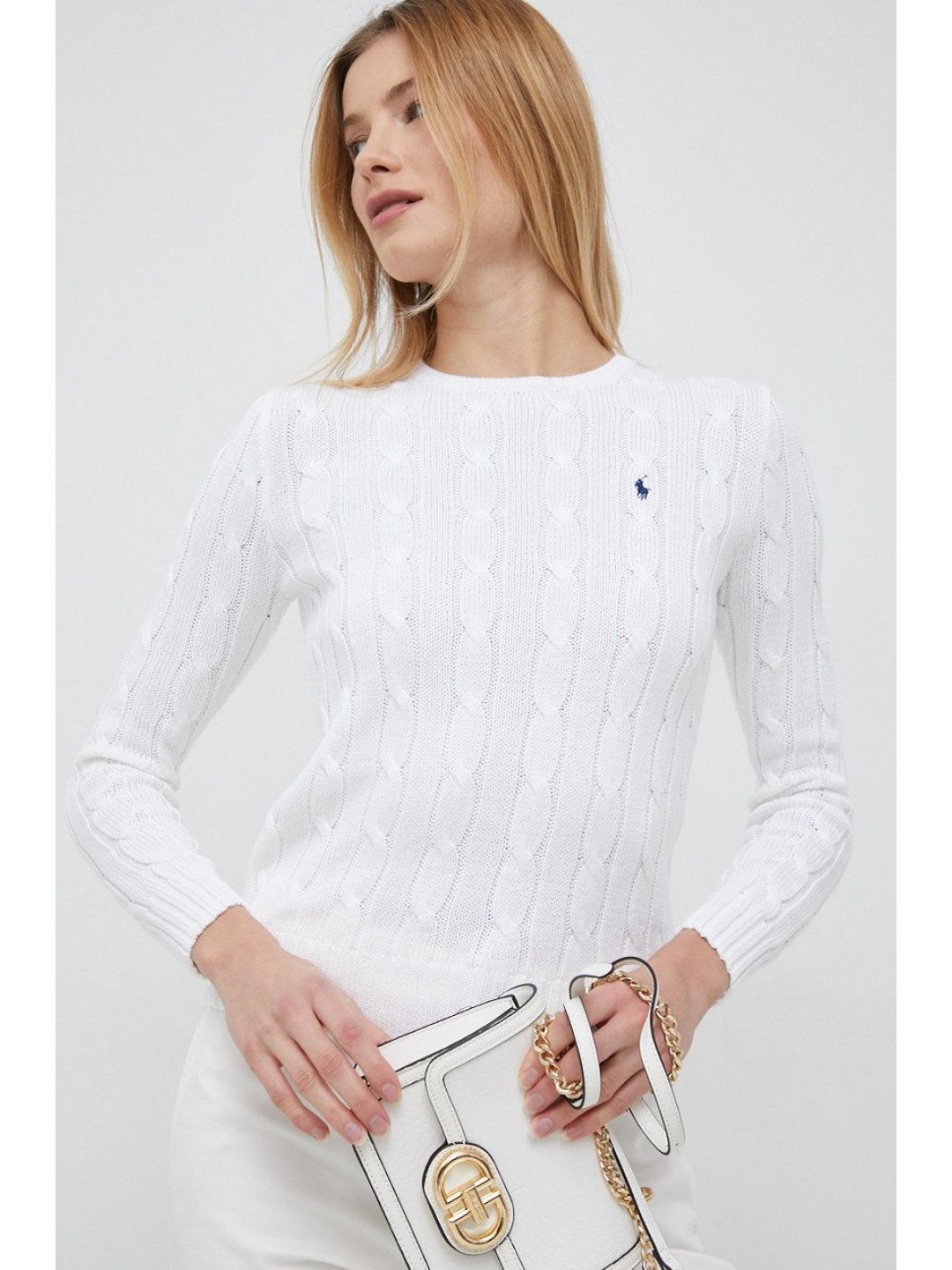 Bavlněný svetr Polo Ralph Lauren bílá barva 211891640