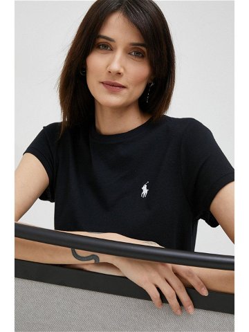 Bavlněné tričko Polo Ralph Lauren černá barva 211898698