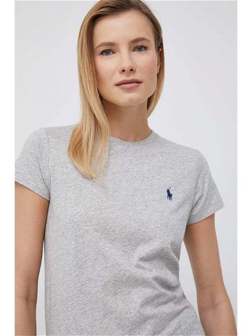 Bavlněné tričko Polo Ralph Lauren šedá barva 211898698