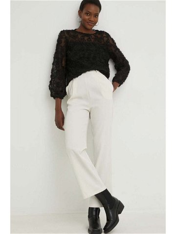Kalhoty Answear Lab dámské béžová barva jednoduché high waist