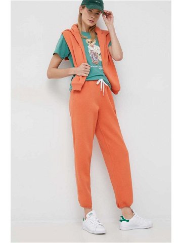 Tepláky Polo Ralph Lauren oranžová barva hladké 211891560