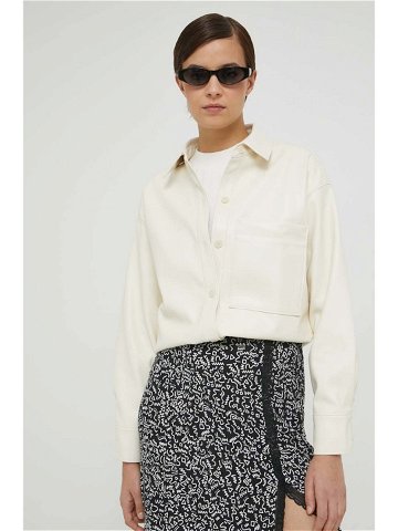 Košile Abercrombie & Fitch dámská béžová barva regular s klasickým límcem