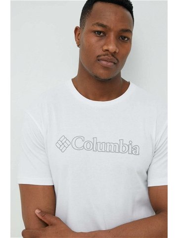 Sportovní tričko Columbia Pacific Crossing II bílá barva s potiskem 2036472