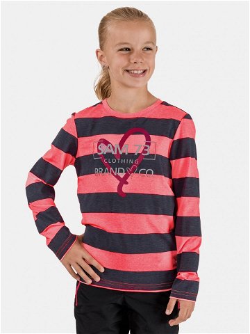 Růžovo-šedé holčičí pruhované tričko SAM 73 Hope