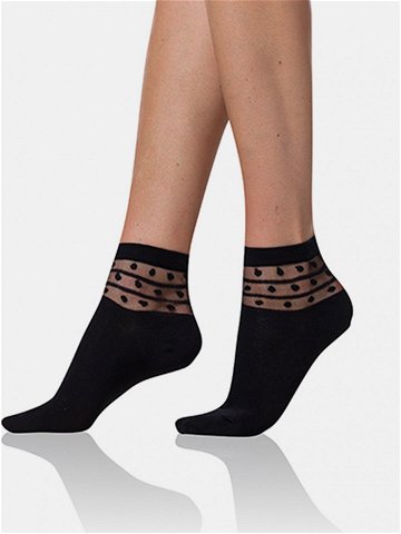 Černé dámské ponožky s ozdobným detailem Bellinda TRENDY COTTON SOCKS
