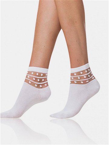 Bílé dámské ponožky s ozdobným detailem Bellinda TRENDY COTTON SOCKS