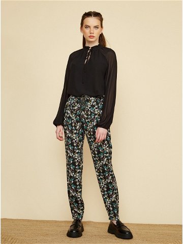 Černé dámské květované kalhoty ZOOT lab Rosalyn