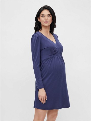 Modré těhotenské šaty Mama licious Analia