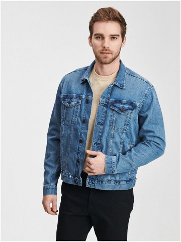 Modrá pánská džínová bunda GAP v-flex denim icon – calm blue